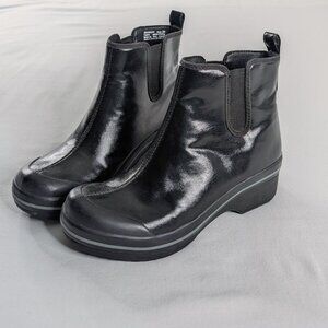 Dansko Black Chunky Vinyl Chelsea Boots Comfort Shoes
